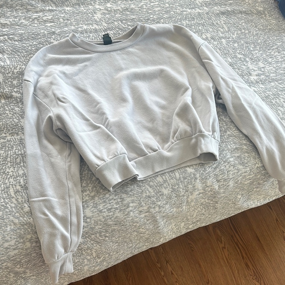 Gray Cropped Sweatshirt